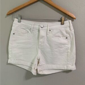 Mossimo White High Rise Midi Denim Shorts Size 6 (28)